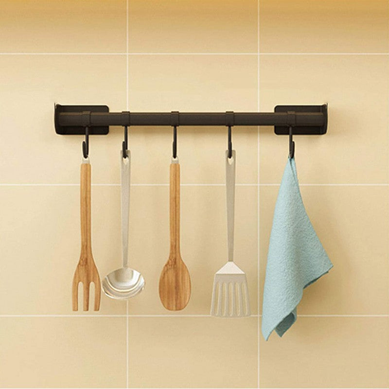 Suport umerașe mobil și reglabil + Suport metalic 5 cuiere, Inox/Negru ❘  D4836/D4506