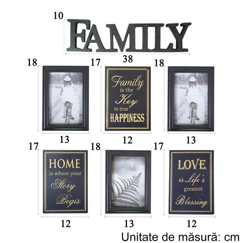 Ramă Foto Family, 3 Poze Alb/Negru ❘ D4541
