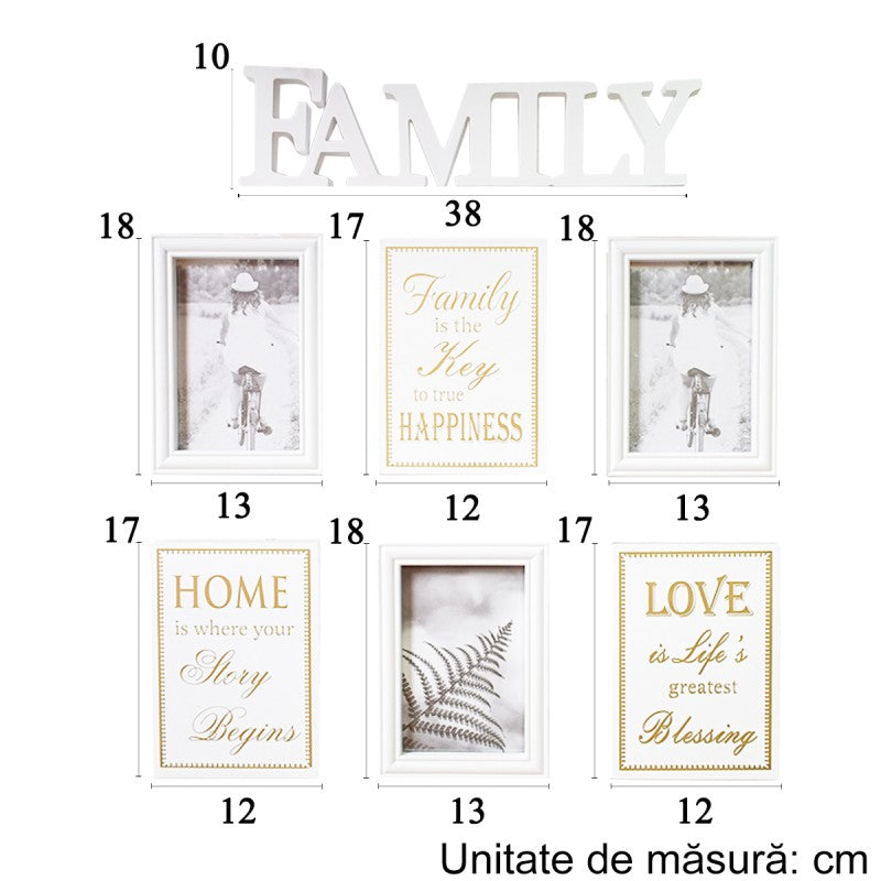 Ramă Foto Family, 3 Poze Alb/Negru ❘ D4541