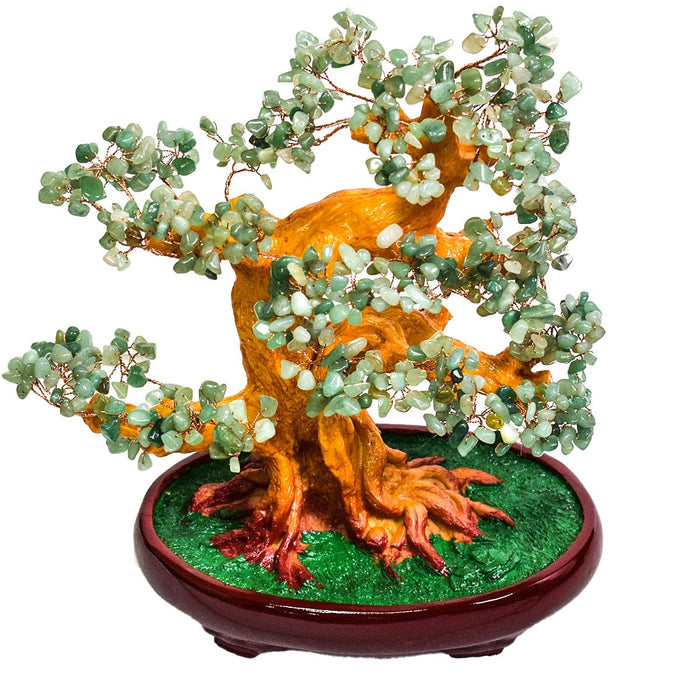 Copacel Feng Shui cu Pietre de Aventurin, Suport Ceramic, Naimeed, D4625-Verde