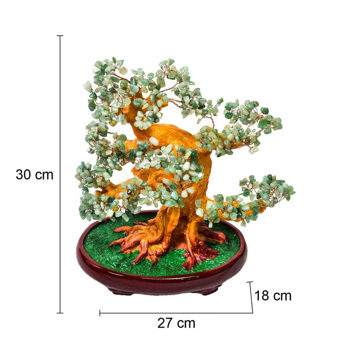 Copacel Feng Shui cu Pietre de Aventurin, Suport Ceramic, Naimeed, D4625-Verde