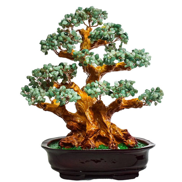 Copacel Feng Shui cu Pietre de Aventurin, Suport Ceramic, Naimeed, D4627-Verde