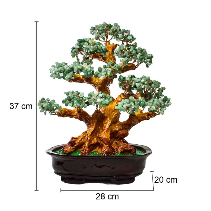 Copacel Feng Shui cu Pietre de Aventurin, Suport Ceramic, Naimeed, D4627-Verde