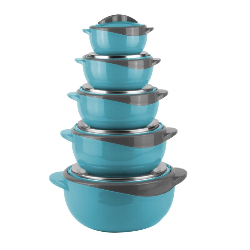 Caserole termice - set 5 piese, cu interior din inox, Naimeed, diverse culori ❘ D4795