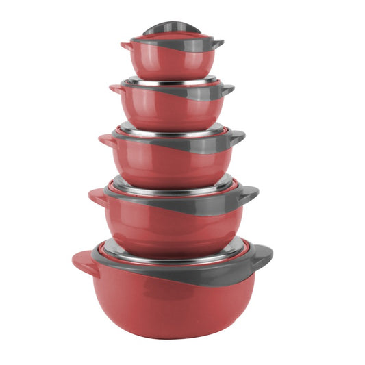 Caserole termice - set 5 piese, cu interior din inox, Naimeed, diverse culori ❘ D4795