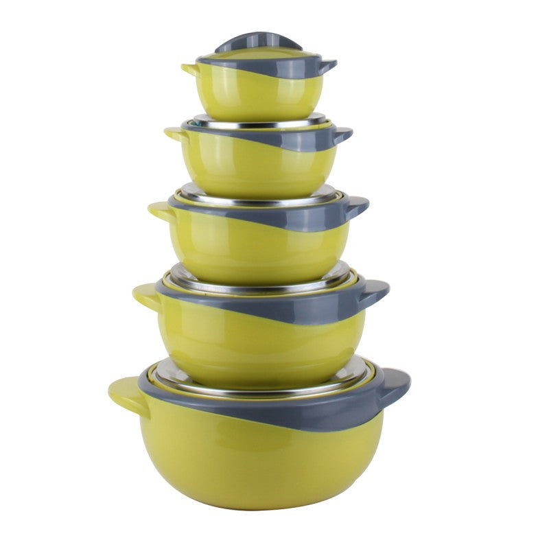 Caserole termice - set 5 piese, cu interior din inox, Naimeed, diverse culori ❘ D4795