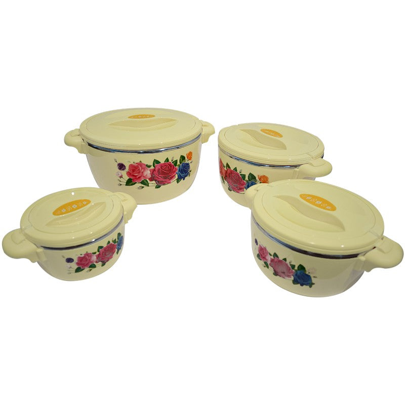 Caserole termice - set 4 piese, cu interior din inox, Naimeed, diverse culori ❘ D4798