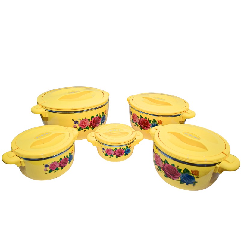 Caserole termice - set 5 piese, cu interior din inox, Naimeed, diverse culori ❘ D4799