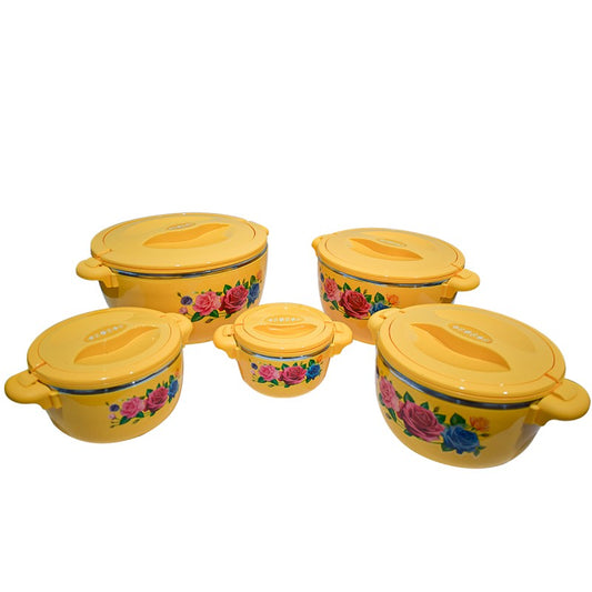 Caserole termice - set 5 piese, cu interior din inox, Naimeed, diverse culori ❘ D4799