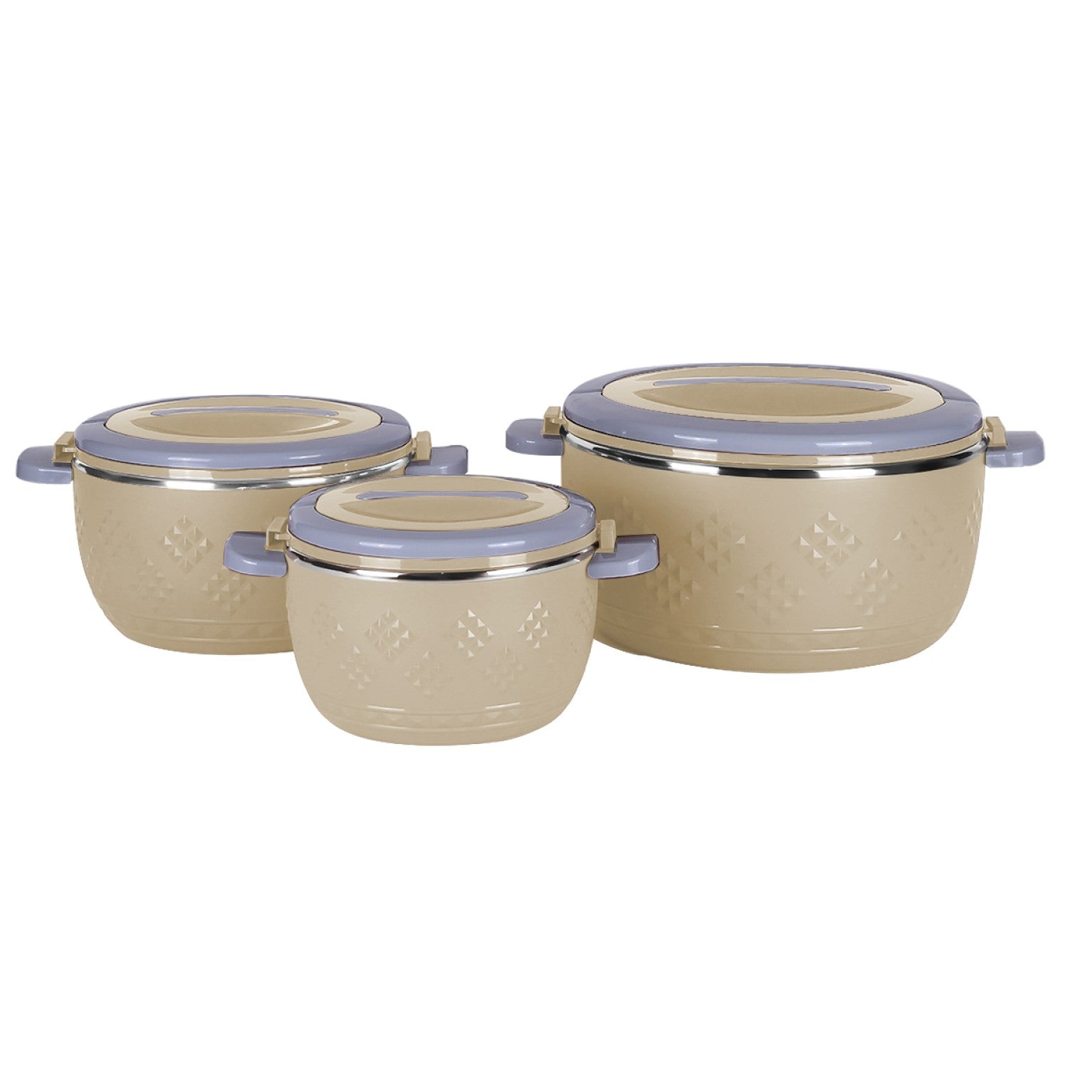 Caserolă termică - set 3 piese, cu interior din inox ❘ D4809-Caserola