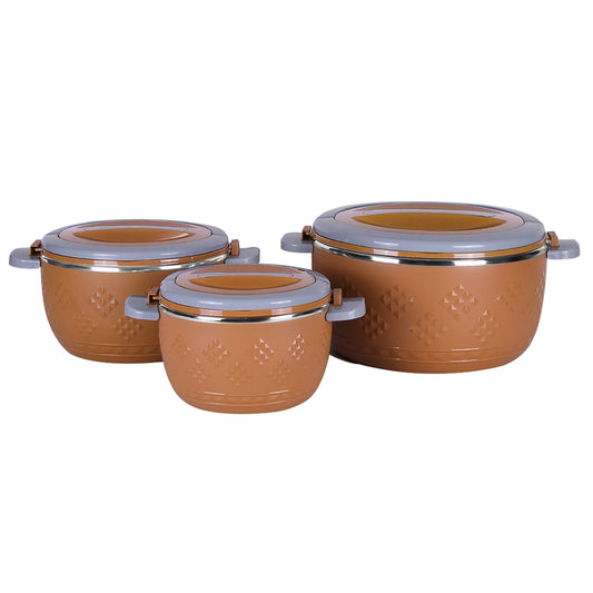 Caserolă termică - set 3 piese, cu interior din inox ❘ D4809-Caserola