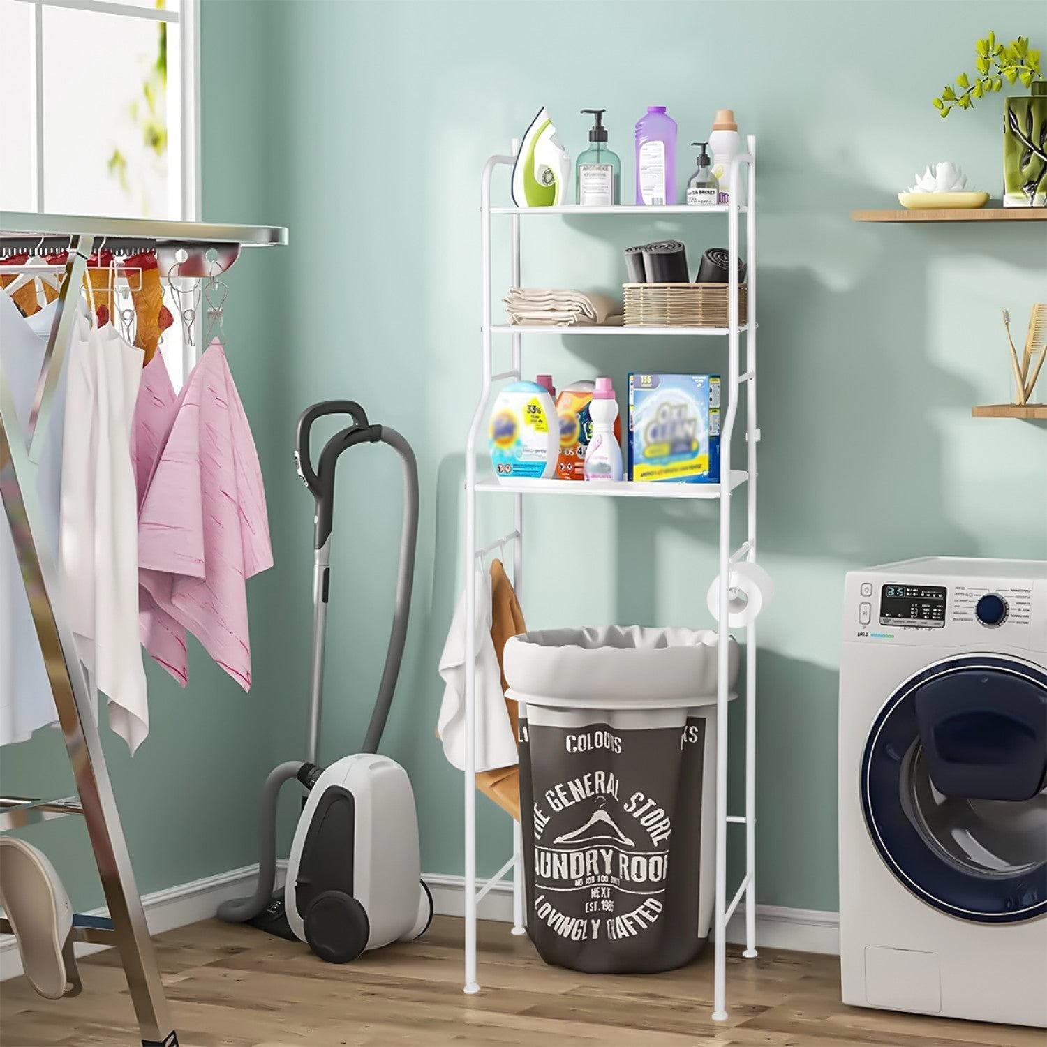 Raft de baie, 3 polițe deasupra toaletei - organizare verticală eficientă ❘ D4821