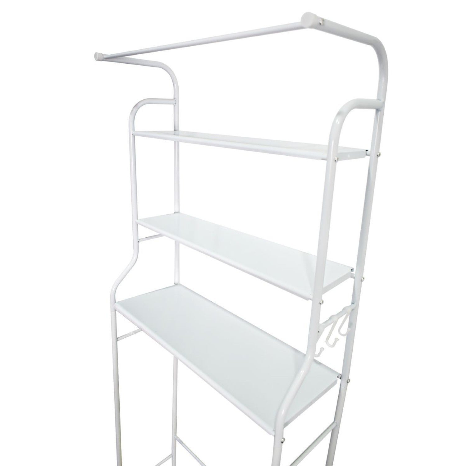 Raft de baie, 3 polițe, 163x65x25 cm – ideal deasupra mașinii de spălat, alb, metal, stabil și spațios ❘ D4823-Raft