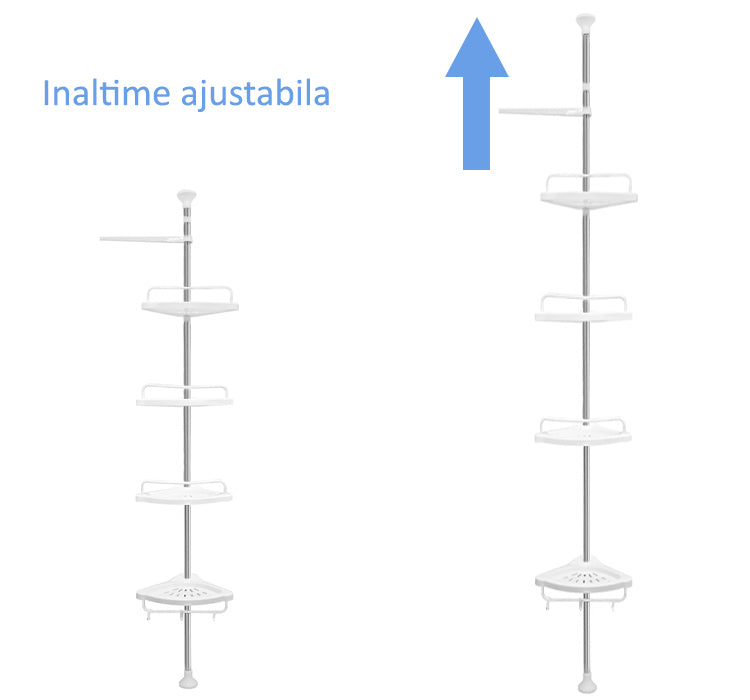 Raft de Baie, 4 Polițe, Înălțime 320 cm ❘ Naimeed D4828, Alb