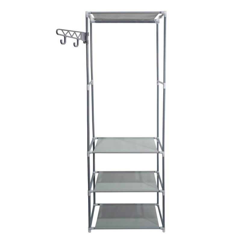 Dulap pentru haine, 3 polițe, organizare eficientă și stil modern, Gri/Maro/Roz ❘ D4832