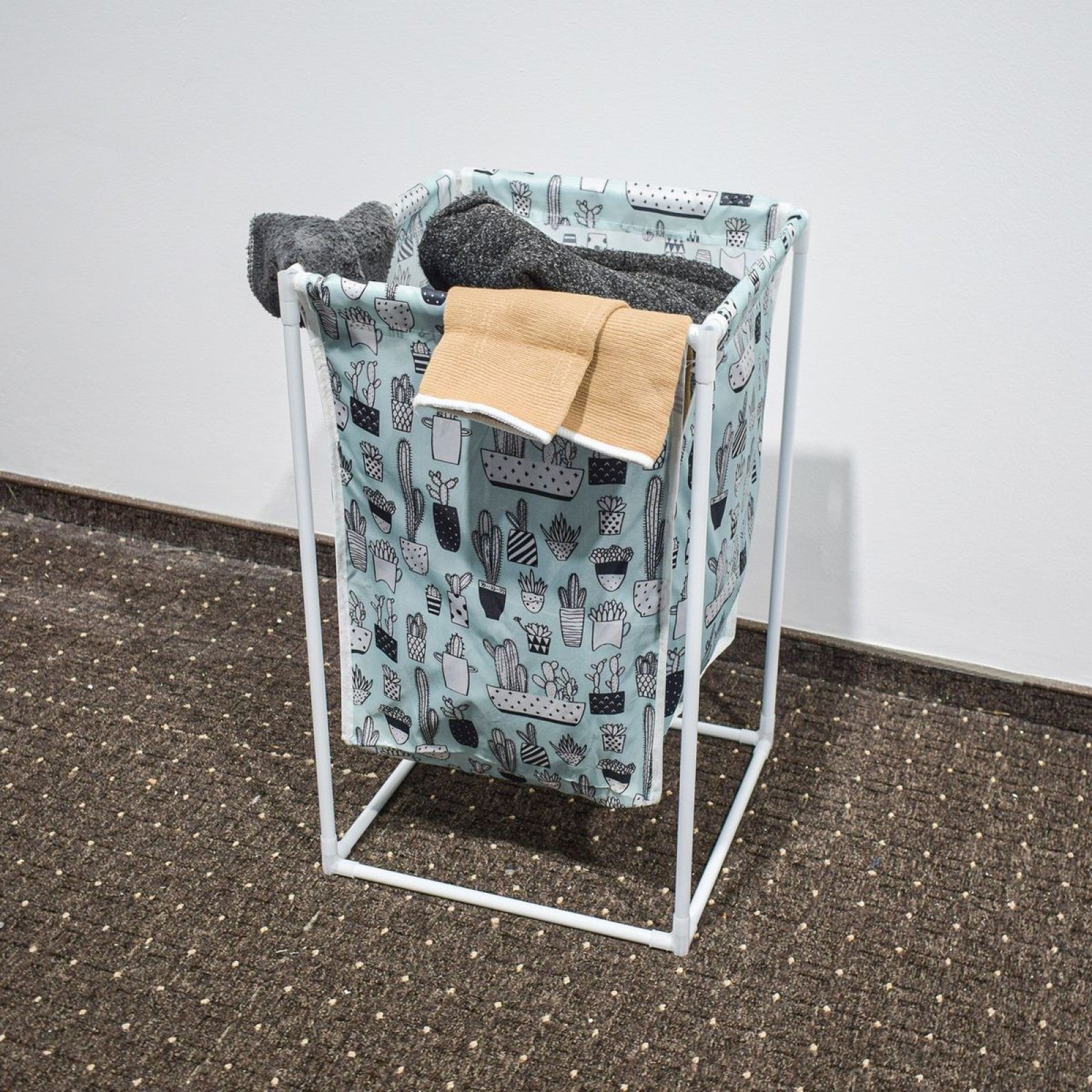 Coș de rufe, material textil, Roz/Galben/Albastru ❘  D4838R / D4838G / D4838A