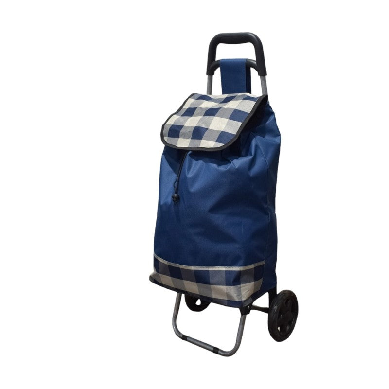 Cărucior de piață pliabil – 37L, cadru metalic, sac impermeabil, 2 roți mari, mâner ergonomic, diverse culori ❘ D4941