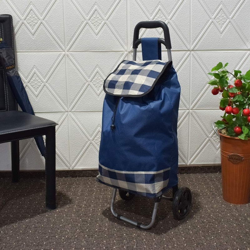 Cărucior de piață pliabil – 37L, cadru metalic, sac impermeabil, 2 roți mari, mâner ergonomic, diverse culori ❘ D4941