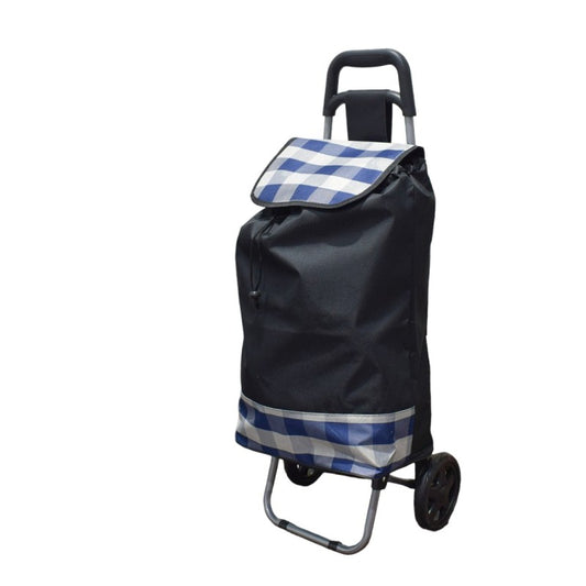Cărucior de piață pliabil – 37L, cadru metalic, sac impermeabil, 2 roți mari, mâner ergonomic, diverse culori ❘ D4941