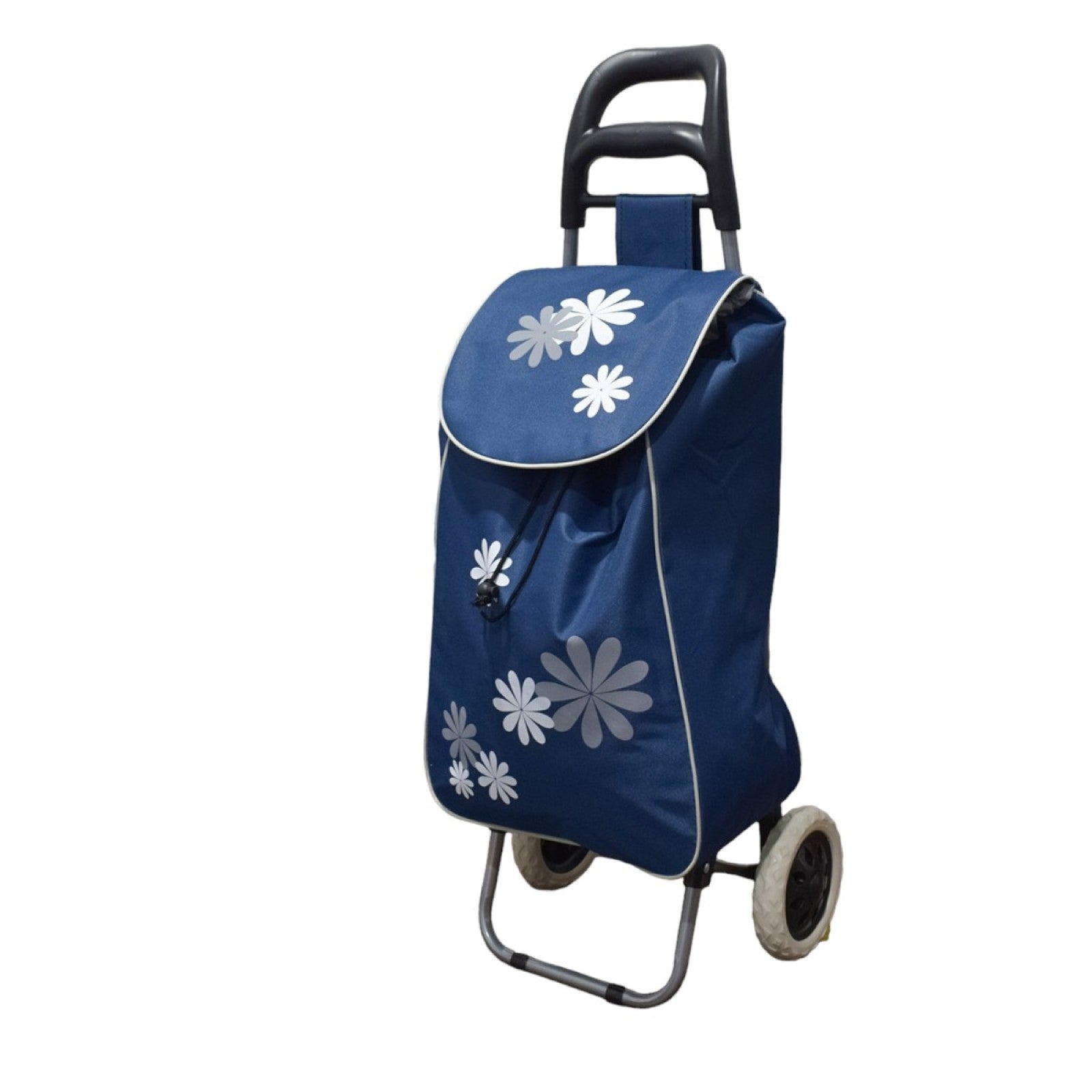 Cărucior de piață pliabil – 37L, cadru metalic, sac impermeabil, roți mari, mâner ergonomic, diverse culori ❘ D4942