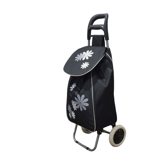 Cărucior de piață pliabil – 37L, cadru metalic, sac impermeabil, roți mari, mâner ergonomic, diverse culori ❘ D4942