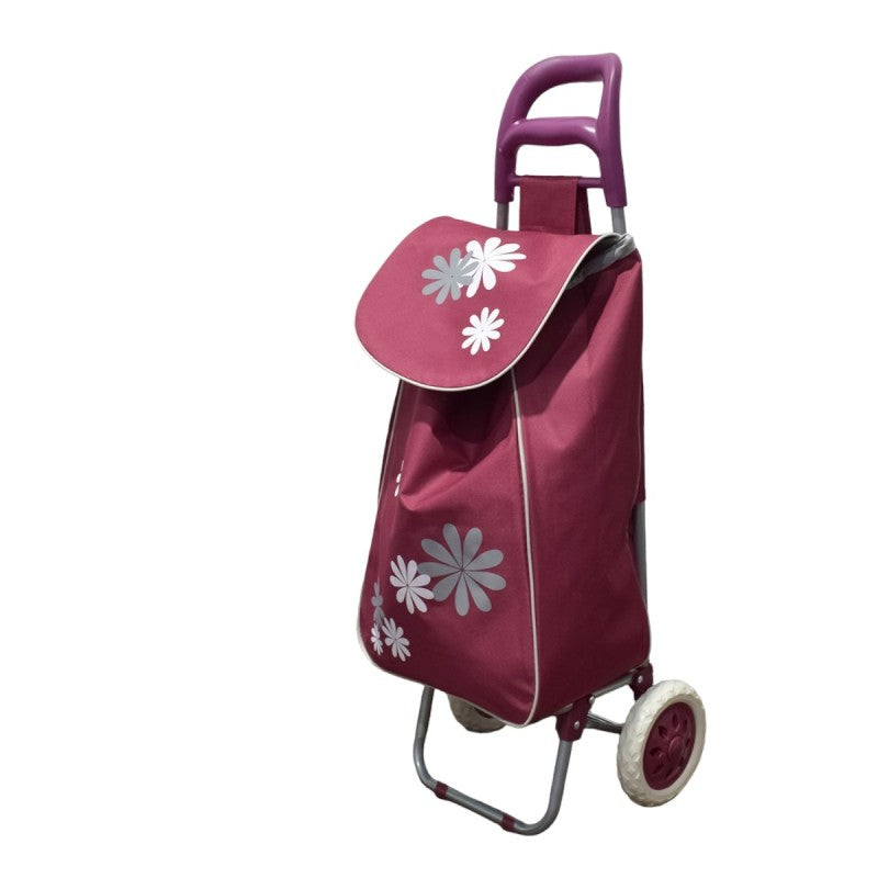 Cărucior de piață pliabil – 37L, cadru metalic, sac impermeabil, roți mari, mâner ergonomic, diverse culori ❘ D4942