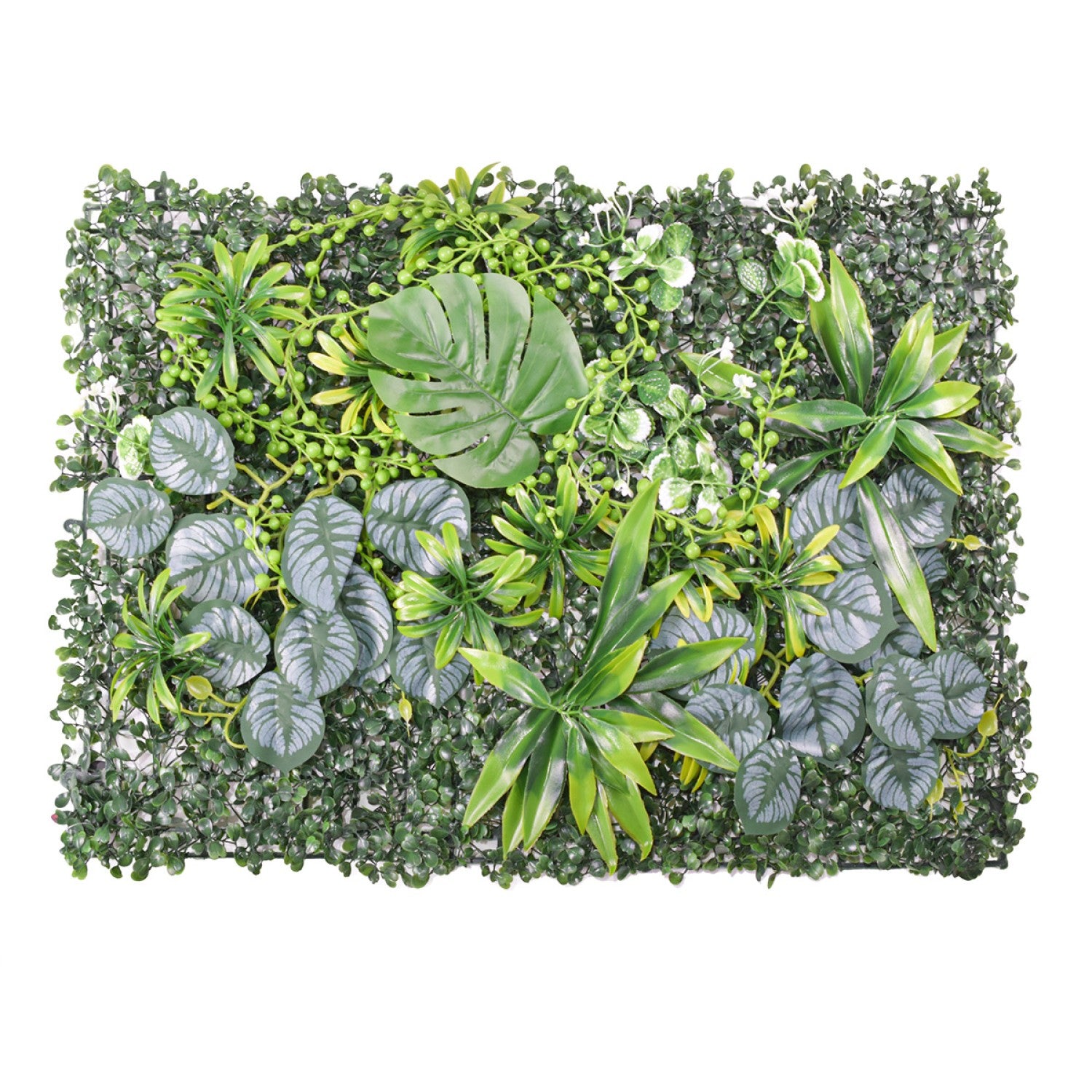 Panou verde din plante artificiale, 60x40 cm, aspect natural, potrivit pentru interior și exterior ❘ D4985-PanouArtificial