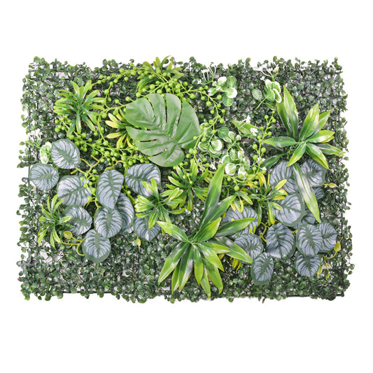 Panou verde din plante artificiale, 60x40 cm, aspect natural, potrivit pentru interior și exterior ❘ D4985-PanouArtificial
