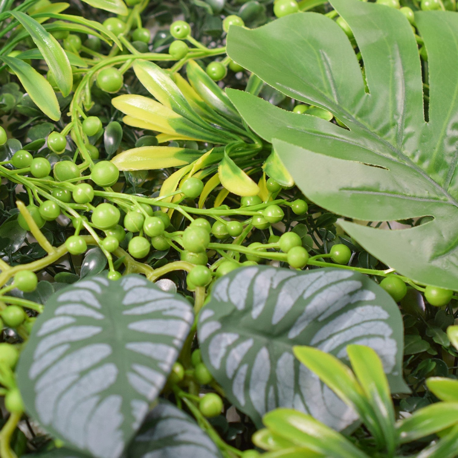 Panou verde din plante artificiale, 60x40 cm, aspect natural, potrivit pentru interior și exterior ❘ D4985-PanouArtificial