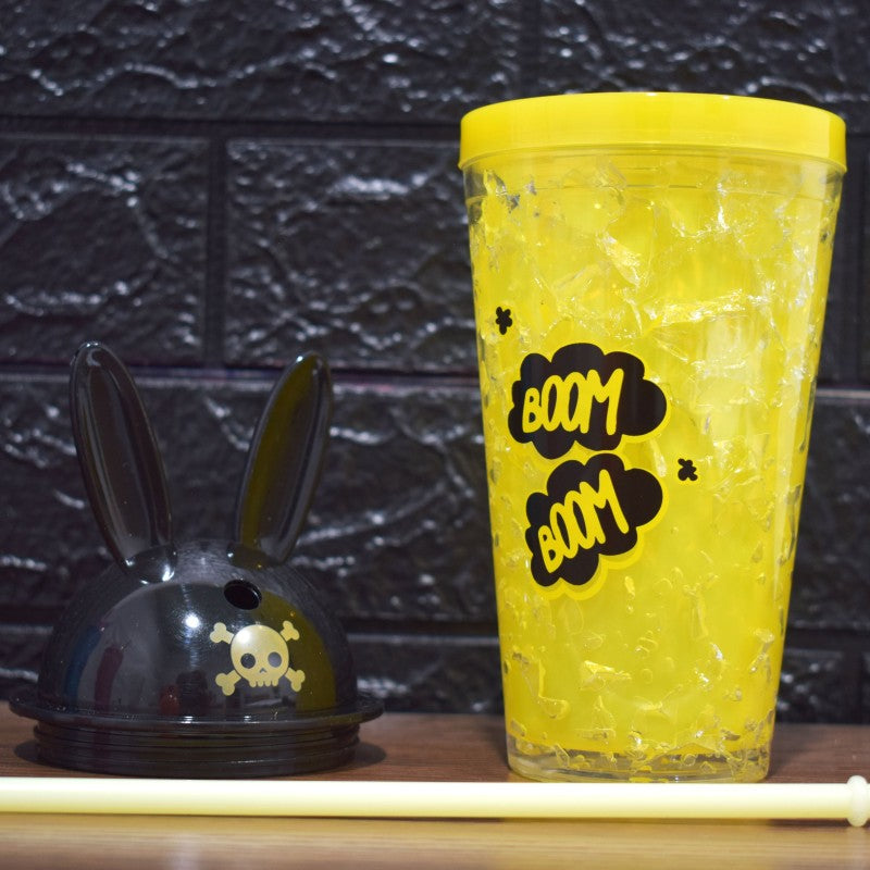 Dulap modular pentru copii, 6 uși, 110x75x37 cm, Albastru + CADOU Pahar cu capac, Frosty Mug, Galben ❘ D6600-modular / D5025-galben-iepure-pahar