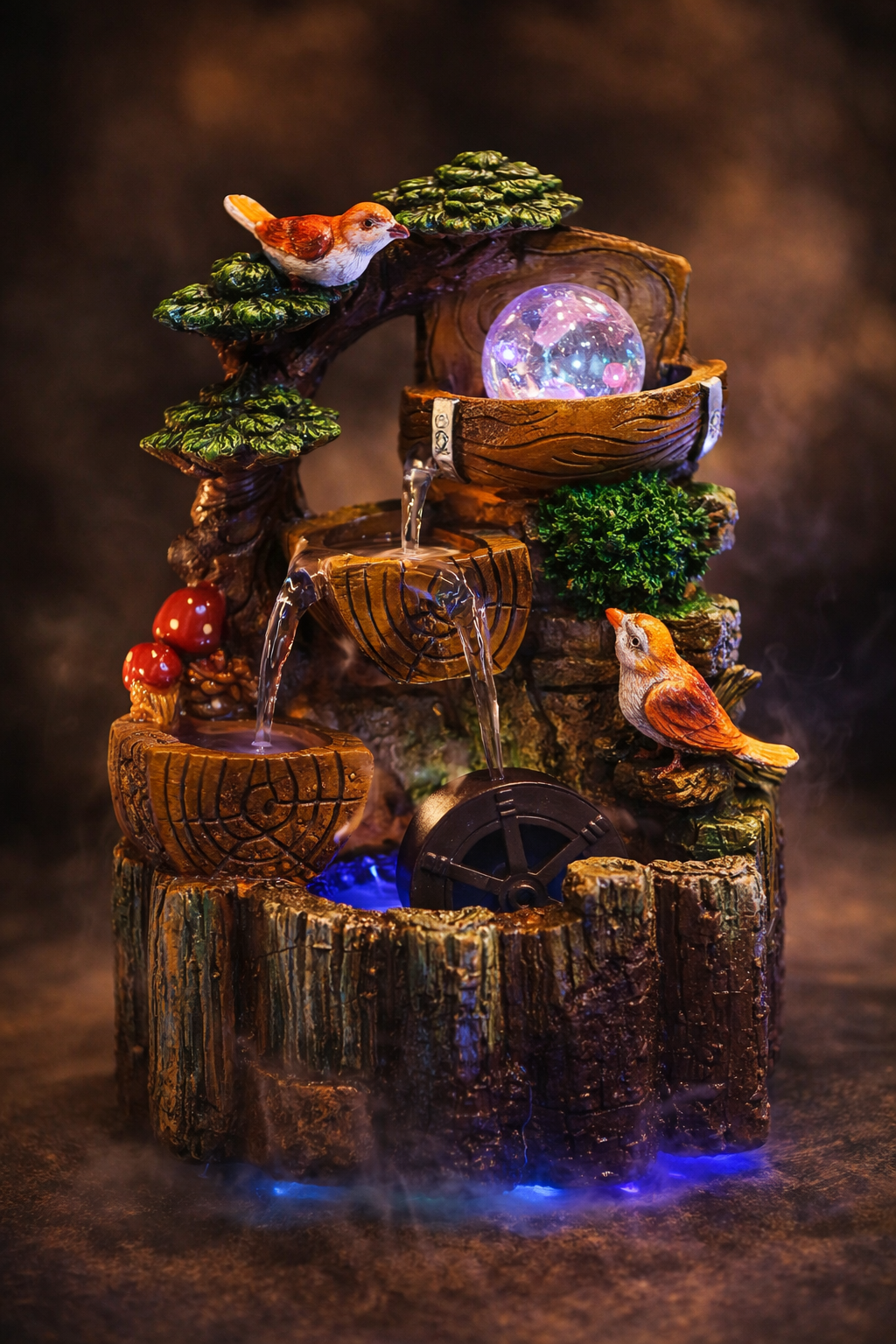 Fântână Arteziană, cu LED, Pompă Submersibilă, 15 x 11 x 21 cm ❘ D5087
