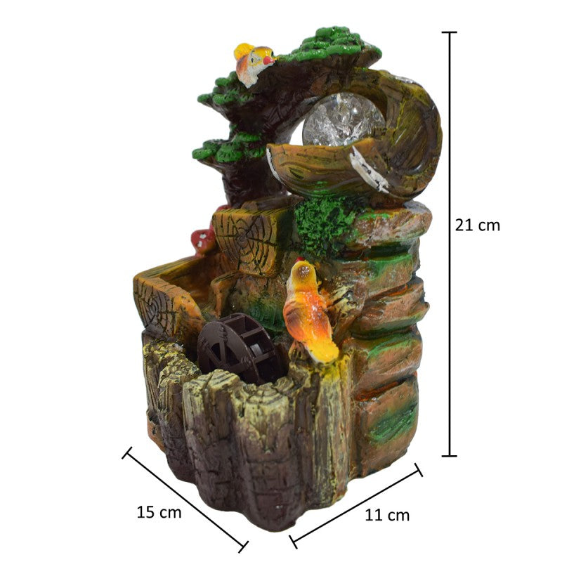 Fântână Arteziană, cu LED, Pompă Submersibilă, 15 x 11 x 21 cm ❘ D5087