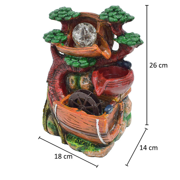 Fantana arteziana, LED, pompa submersibila, Naimeed D5099, 18x14x26cm