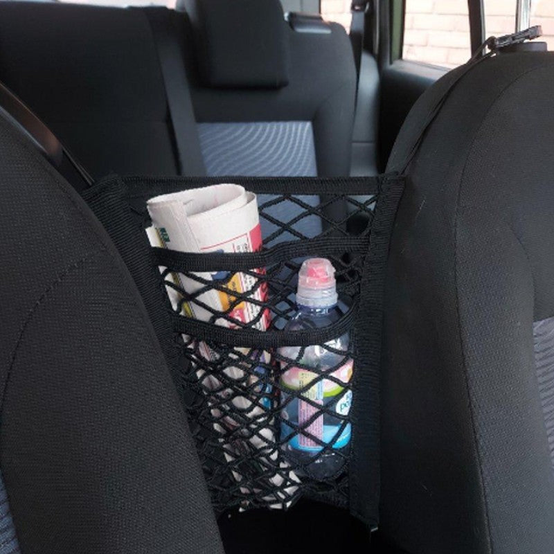 Set: Organizator auto, plasă elastică, Negru + Organizator auto, suport tabletă, Negru | D5139 + D5147