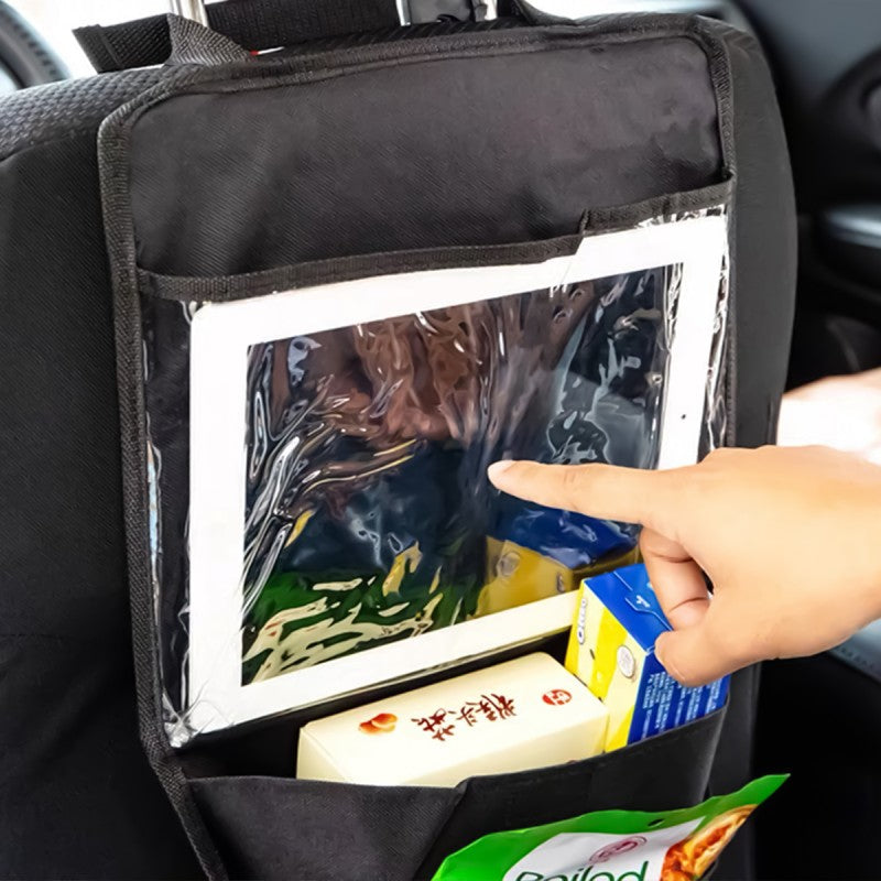 Set: Organizator auto, plasă elastică, Negru + Organizator auto, suport tabletă, Negru | D5139 + D5147