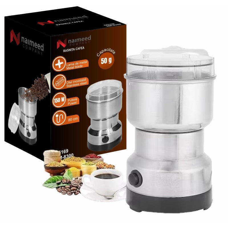 Set: Ibric electric Sokany 500 ml, 800W, Negru/Inox + Râșniță cafea, 150 W, Inox ❘ DC/DL-203 / D5169- Rasnita-Cafea