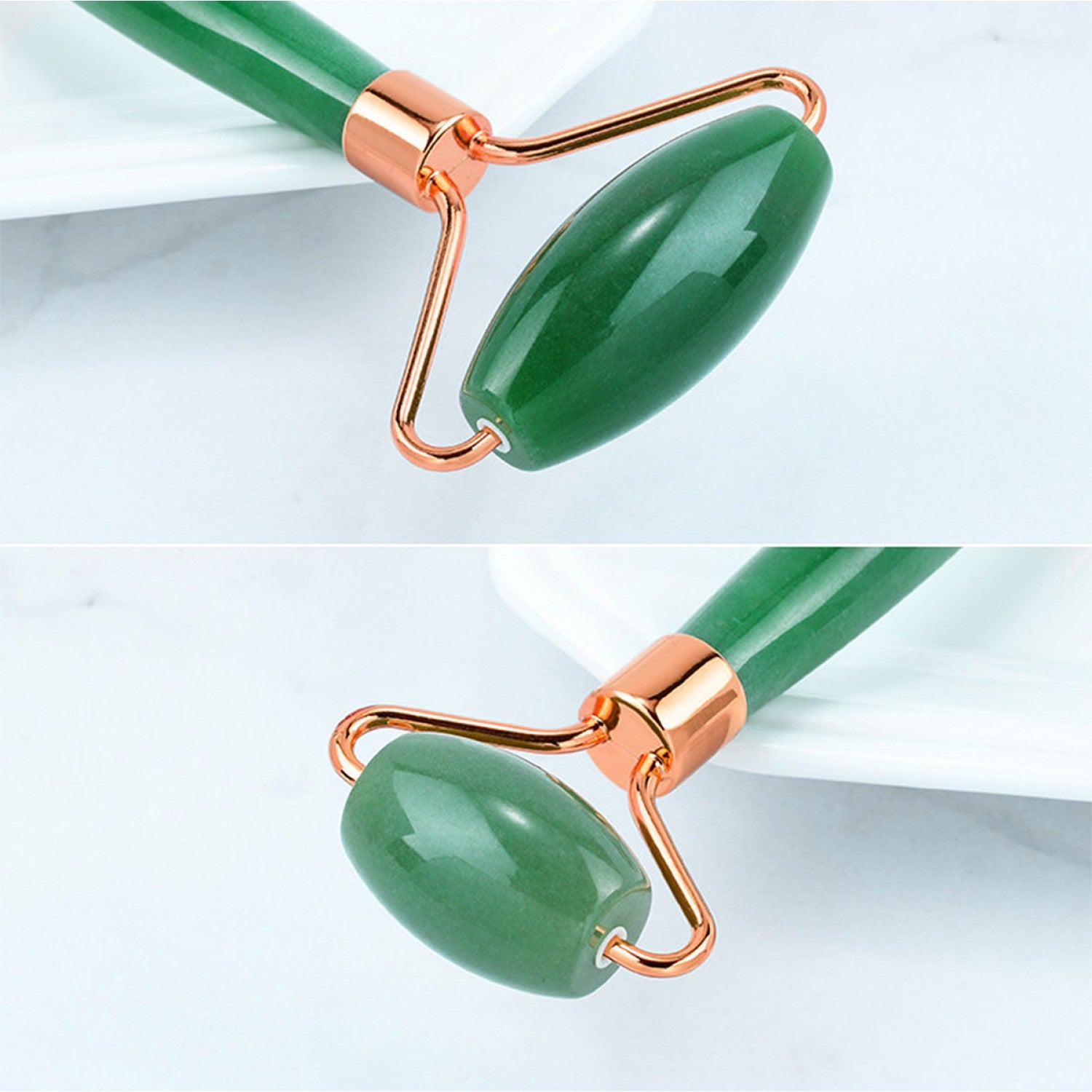 Set 2 role de masaj facial și corporal, din jad, funcție antirid și tonifiere ❘ D5202-set2-Masaj