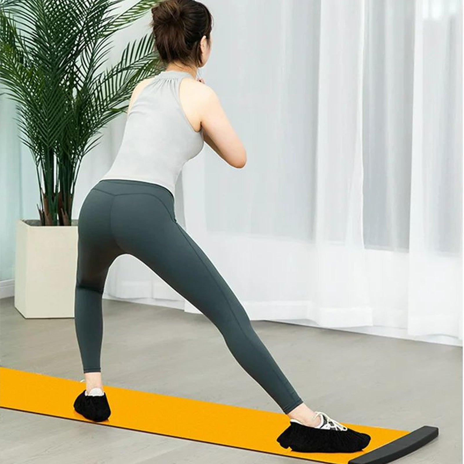 Set:  Placa antrenament, fitness, tonifiere, 1.8m, Portocaliu + 2 role de masaj facial si corporal | D5202 + D5204