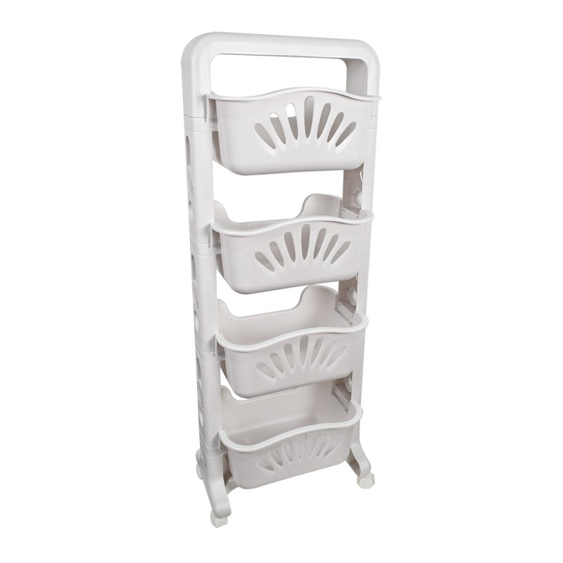 Raft Multifuncțional, 4 Niveluri, Alb, 43 x 24 x 115cm ❘ D5284