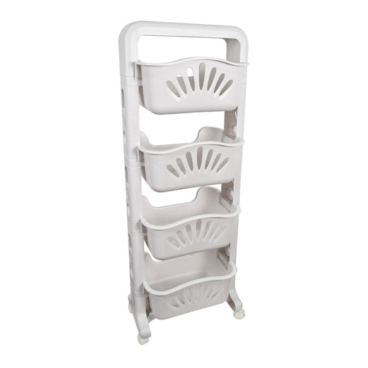 Raft Multifuncțional, 4 Niveluri, Alb, 43 x 24 x 115cm ❘ D5284