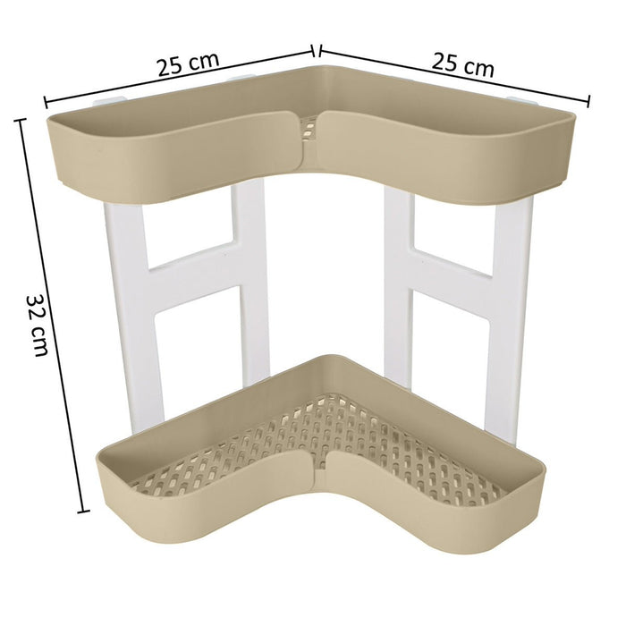 Raft multifunctional, 2 niveluri, Naimeed D5368, Crem, 25x25x32cm