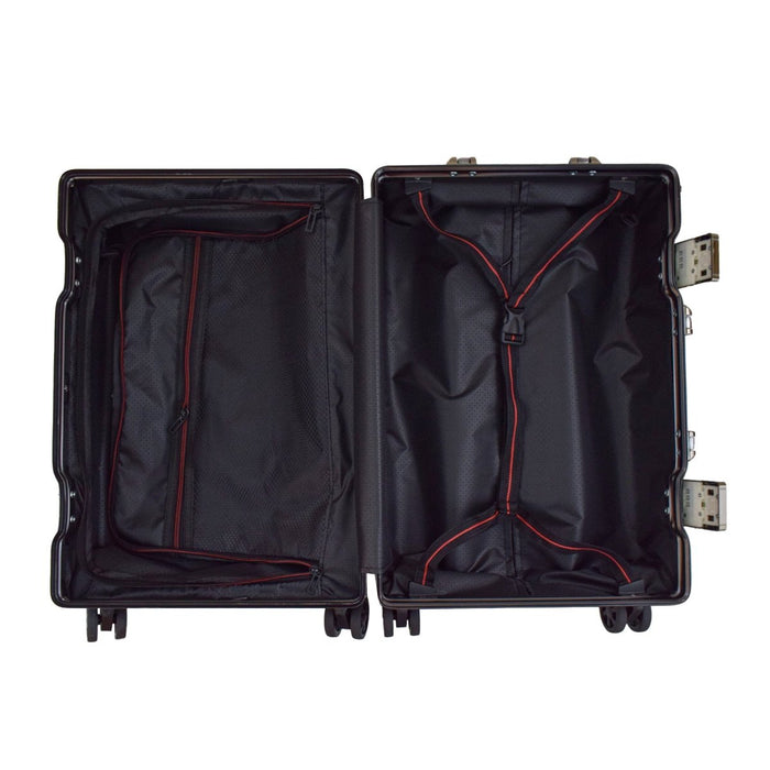Troler, bagaj de cala, Naimeed D5397L, Premium Voyage, 4 roti duble 360 grade, ABS, inchidere cifru, Negru, 50x33x77cm