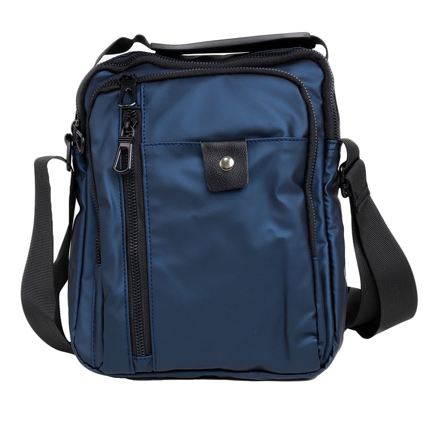 Borsetă bărbați, de umăr, Oxford, 22x5x27 cm, Gri închis/Gri deschis/Albastru ❘