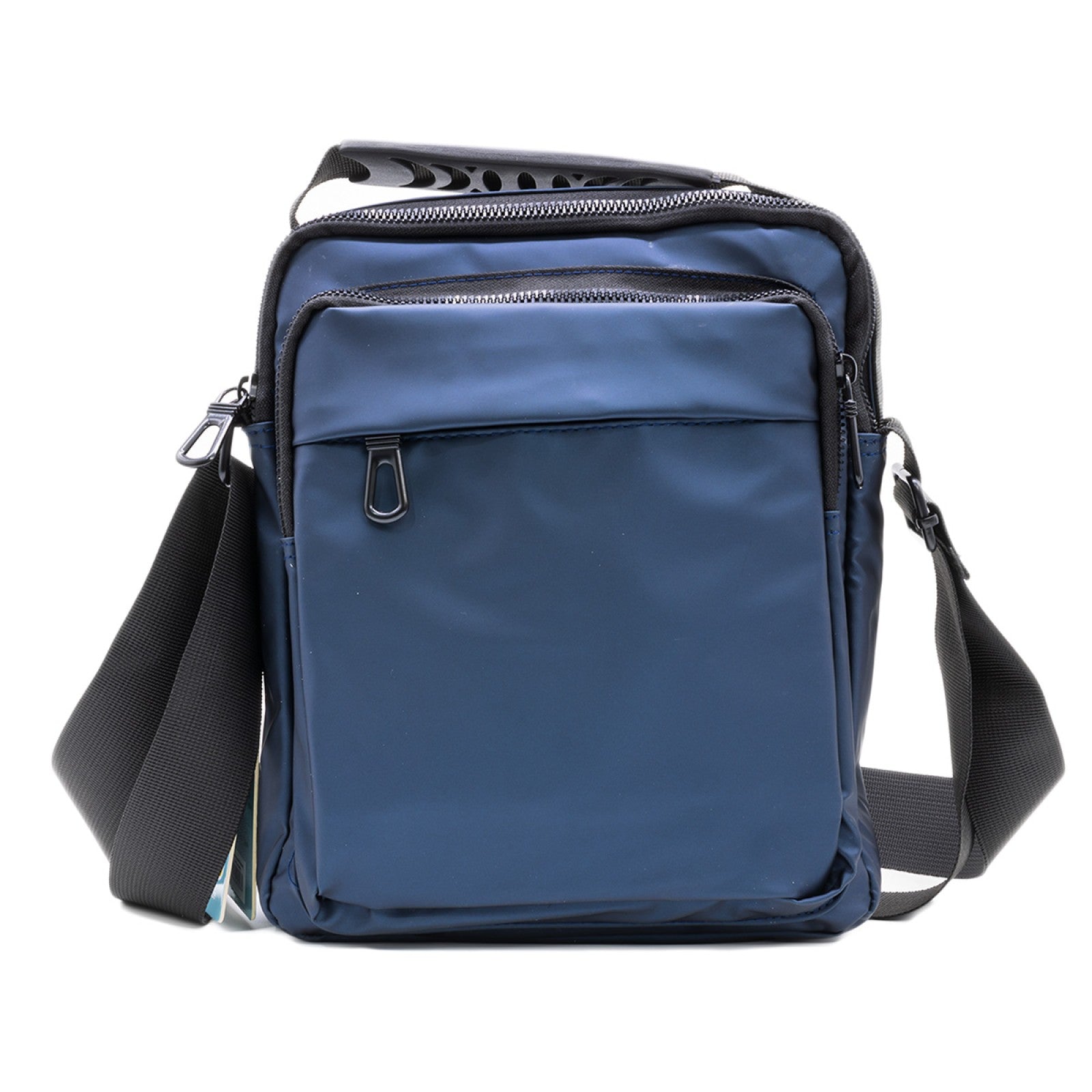 Borsetă bărbați, de umăr, Oxford, 22x5x27 cm, Gri închis/Gri deschis/Albastru ❘