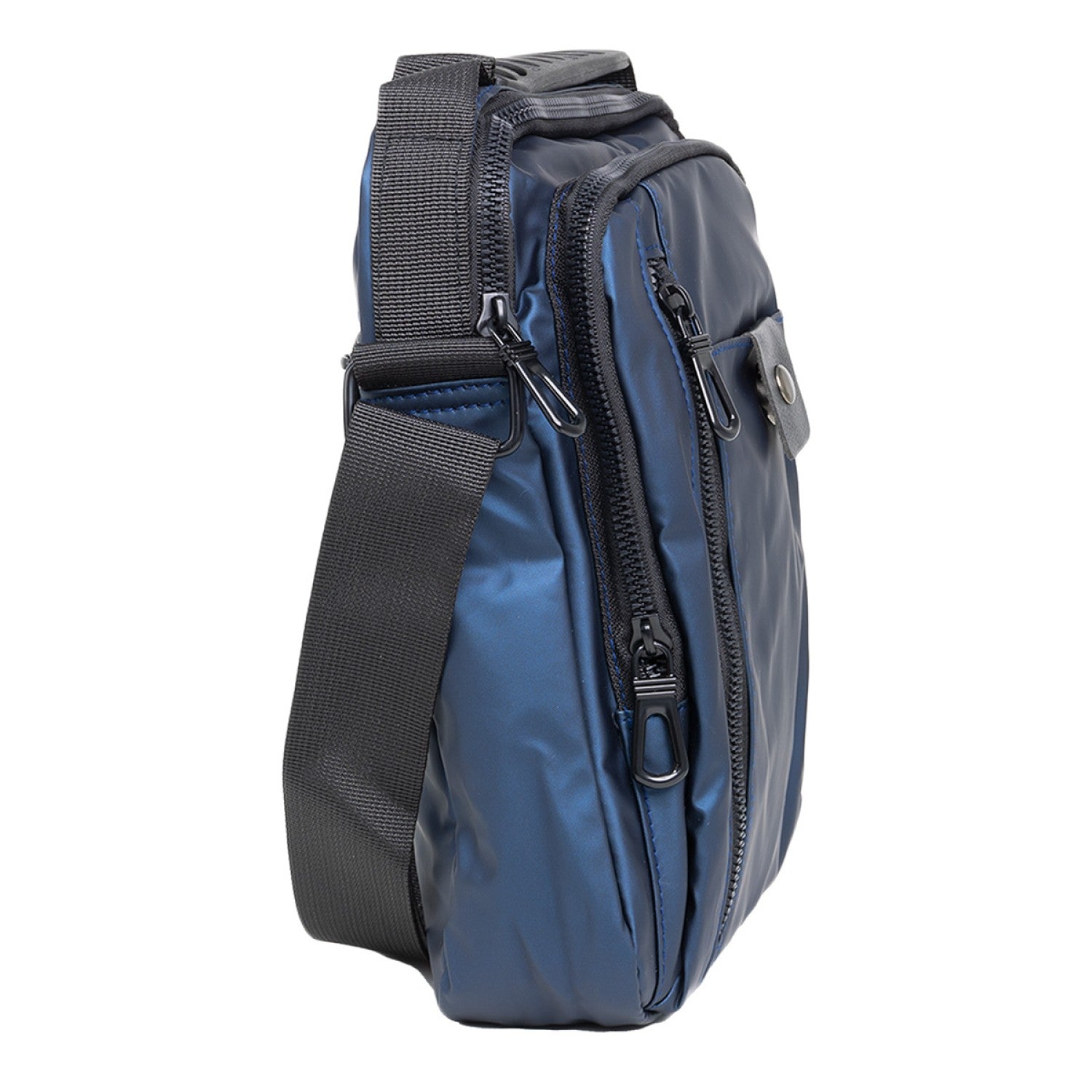 Borsetă bărbați, de umăr, Oxford, 22x5x27 cm, Gri închis/Gri deschis/Albastru ❘