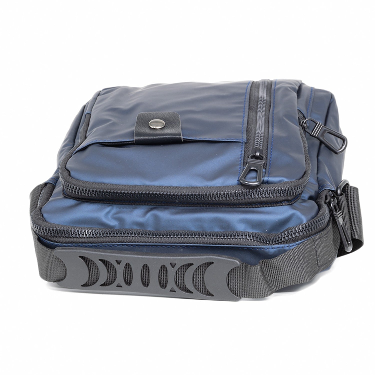 Borsetă bărbați, de umăr, Oxford, 22x5x27 cm, Gri închis/Gri deschis/Albastru ❘