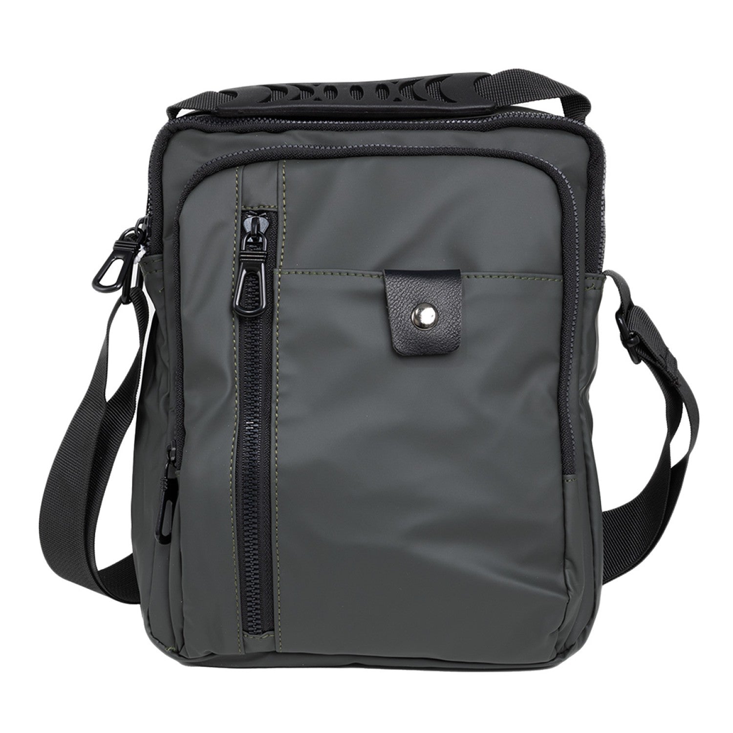 Borsetă bărbați, de umăr, Oxford, 22x5x27 cm, Gri închis/Gri deschis/Albastru ❘