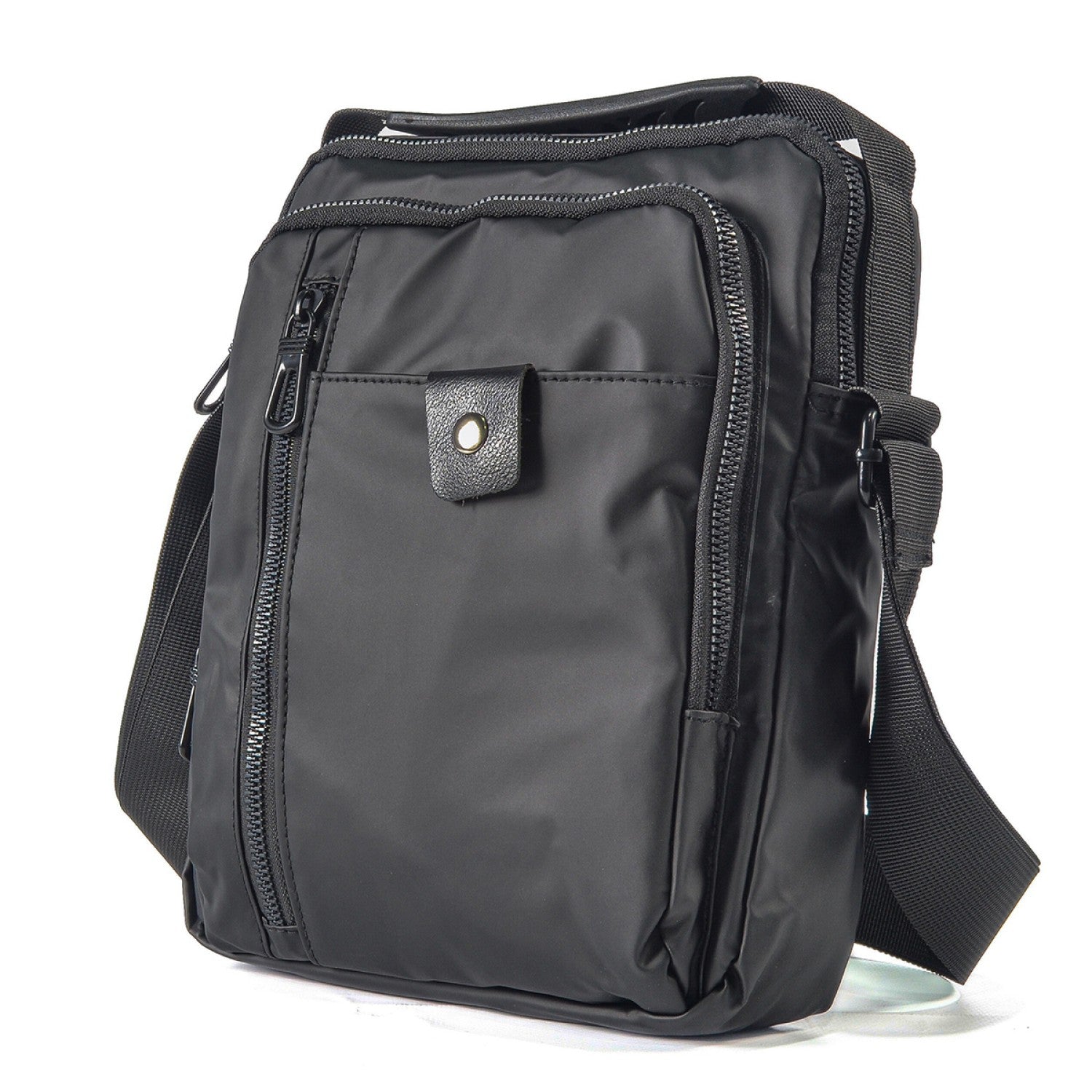 Borsetă bărbați, de umăr, Oxford, 22x5x27 cm, Gri închis/Gri deschis/Albastru ❘