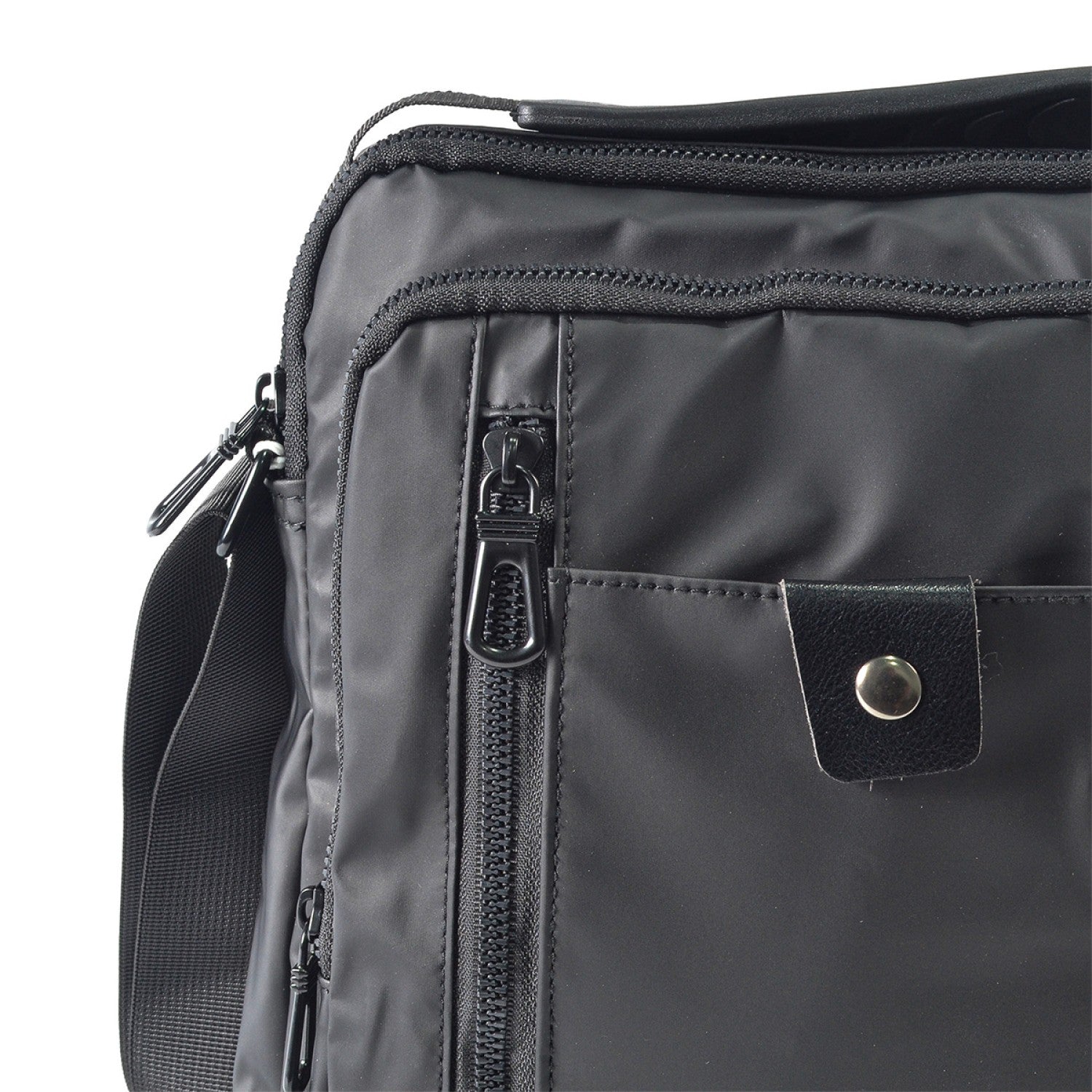 Borsetă bărbați, de umăr, Oxford, 22x5x27 cm, Gri închis/Gri deschis/Albastru ❘