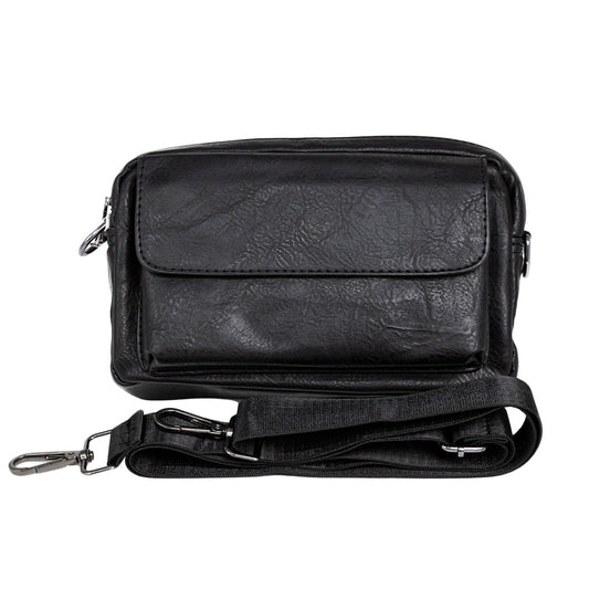 Borsetă bărbați, de umăr, piele ecologică, Naimeed, Companion, Negru, 15x6x23 cm | D5443